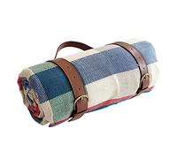 Gcroet Manta de Picnic Rug de Playa Impermeable 200x200 cm Mat de Picnic liviano con asa, Alfombra de Playa de Manta de Playa, Alfombra multipropósito al Aire Libre, Cuadros Rojos y Azules para