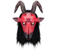 Gcroet Máscara de diablo aterradora 3D, cabeza completa, cuerno, máscara de cabra, monstruo, demonio, disfraz de Halloween para Pascua, Halloween, fiesta de cosplay..