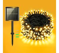 Gcstnn Cadena de luces solares para exteriores, 12 m, 120 LED, resistente a la intemperie, IP65, 8 modos, luces solares para patio, jardín, terraza, balcón, árbol de Navidad, decoración interior y