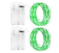 Gcstnn Guirnalda de luces con batería, temporizador, 2 unidades, 3 m, 30 LED, micro Fairy Lights IP65, resistente al agua, alambre de cobre, cadena de luces para habitaciones, jardín, jarras,