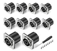 GCTBL 10Pack Speakon conector hembra de montaje en panel de audio amplificador de altavoces Jack cuadrado adaptador de metal para Neutrik Speakon NL4MP NL4FC NL4FX NL2FC