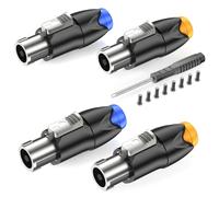 GCTBL 4Pack Conectores Speakon 4 polos Adaptador de enchufe de altavoz de audio con cierre de torsión compatible con Neutrik NL4FC,NL4FX,NLT4X,NL2FC