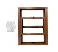 GCXNSKDQN Marco de Aluminio con Vidrio, operación Suave hacia Arriba y hacia Abajo, diseño Que Ahorra Espacio, Ventana corrediza Vertical for sótano, baño y cobertizo(Brown(W*H),39x12)