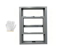 GCXNSKDQN Marco de Aluminio con Vidrio, operación Suave hacia Arriba y hacia Abajo, diseño Que Ahorra Espacio, Ventana corrediza Vertical for sótano, baño y cobertizo(Gray(W*H),22x26)