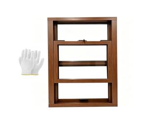 GCXNSKDQN Marco de Aluminio con Vidrio, operación Suave hacia Arriba y hacia Abajo, diseño Que Ahorra Espacio, Ventana corrediza Vertical for sótano, baño y cobertizo(Brown(W*H),35x30)