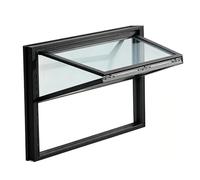 GCXNSKDQN Ventana corrediza Plegable Vertical, Vidrio Templado y manija de Bloqueo, aleación de Aluminio, Apta for Camiones de Comida y Bares(Black-A)