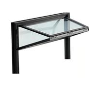 GCXNSKDQN Ventana corrediza Plegable Vertical, Vidrio Templado y manija de Bloqueo, aleación de Aluminio, Apta for Camiones de Comida y Bares(Black-B)