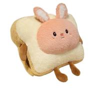 GCYEIDMA Calentador de Manos Almohada de Peluche Pan Tostado, Comida Kawaii, Cerdo, Conejo, Zorro, Tostada, muñeco Suave, Calentador Manos, cojín Decorativo for el hogar(33cm Pink Bunny)