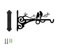 GCYEIDMA Ganchos colgantes de metal for cestas, acero macizo negro con tornillos, soporte for plantas exterior, gancho pared, linterna, comedero for pájaros Gancho para Plantas