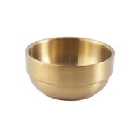 GCYEIDMA Tazón De Arroz Acero Inoxidable Doble Capa Dorado, Pequeño, For Uso Comercial, For Sopa Kimchi Cuencos Mezcla Acero(12Cm gold)