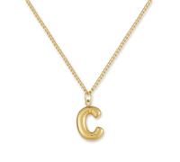 GD GOOD.designs Collar con Letra Dorado Bubble | Colgante con Inicial de Acero Inoxidable Chapado en Oro de 18K - Resistente al Agua & Hipoalergénico | Collar para Mujer C