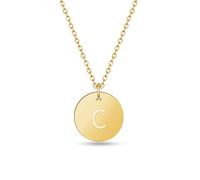 GD GOOD.designs Collares para mujer con colgante iniciale C oro I Collar letra - Longitud 40+5 cm - Cadena chapada en Oro 18k