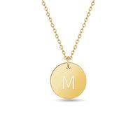 GD GOOD.designs Collares para mujer con colgante iniciale M oro I Collar letra - Longitud 40+5 cm - Cadena chapada en Oro 18k