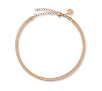 GD GOOD.designs ES. 2015 Tobillera Mujer - Cadena de serpiente plana de 3 mm en oro 18K, oro rosa o plateado | Acero inoxidable 316L | Resistente al agua, ajustable 22-27 cm, Edelstahl