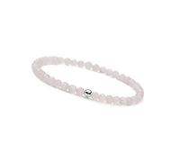 GD GOOD.designs EST. 2015 Pulsera de cuarzo rosa con piedras naturales y cuenta de plata 925 I Pulsera de piedras naturales facetadas de 4mm - Incluye bolsa de regalo
