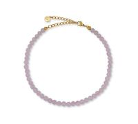 GD GOOD.designs EST. 2015 Tobilleras de mujer con perlas de jade de 4 mm - Impermeable - Tobillera de piedra natural colorida con cierre ajustable de oro de 18 quilates, 22-27 cm