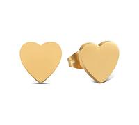 GD GOOD.designs Pendientes de mujer en forma de corazón chapados en oro de 18 quilates - con caja de regalo I Pendientes en forma de corazón chapados en oro