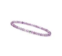 GD GOOD.designs Pulsera de amatista para mujer con piedras naturales genuinas y cuenta de plata 925 I Pulsera de piedras naturales hecha de cuentas facetadas de piedras preciosas de 4mm - Incl. bolsa