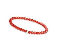 GD GOOD.designs Pulsera de cornalina para mujer con piedras naturales auténticas y perla de plata 925 - brazalete de piedras preciosas I Pulsera de cuentas con perlas de piedra natural de 4 mm