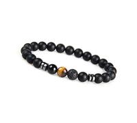 GD GOOD.designs Pulsera de cuentas de chakra Good. Designs, de piedra onyx y lava natural, pulsera de energía con bolas coloridas para hombre y mujer, Tigerauge, 16-20 cm