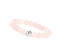 GD GOOD.designs Pulsera de hombre con cuentas de piedra natural I Joya de cuentas de jaspe para hombre y mujer I Pulsera de chakra extensible (Cuarzo Rosa)