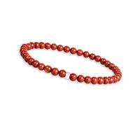 GD GOOD.designs Pulsera de jaspe rojo para mujer con piedras naturales auténticas y perla de plata 925 - brazalete de piedras preciosas I Pulseras de cuentas con perlas de piedra natural de 4 mm