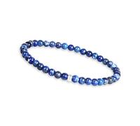 GD GOOD.designs Pulsera de lapislázuli para mujer con piedras naturales auténticas y perla de plata 925 - Pulsera de piedras preciosas I Pulsera de cuentas con perlas de piedra natural de 4 mm