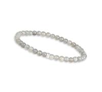 GD GOOD.designs Pulsera de piedra lunar arcoíris para mujer con piedras naturales auténticas y perla de plata 925 - Pulsera de cuentas con perlas de piedra natural de 4 mm