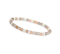 GD GOOD.designs Pulsera de piedra lunar para mujer con piedras naturales auténticas y perla de plata 925 - brazalete de piedras preciosas I Pulsera de cuentas con perlas de piedra natural de 4 mm