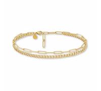 GD GOOD.designs Tobilleras para mujer | Tobillera dorada de varias capas con cadena gruesa y cadena de ancla | Joya de tobillo de acero inoxidable 316L en oro 18K | Resistente al agua y ajustable (22-