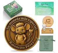 GD Great Dreams GreatDreams® Moneda del Ratoncito Pérez con Vajilla en Miniatura e Historia Secreta del Ratón Pérez