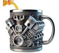 GD HUA 300 ml Taza Personalizada de Acero Inoxidable Motores, Motores 3D V8 Copa de Acero Inoxidable, Regalo Creativo De Diseño De Motor De Coche Entusiastas De Los Automóviles