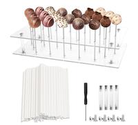 GD HUA Cake Pop Stand 21 Holder Lollipop Holder mit 100 Cake Pop Stiele, Tortenständer Zuckerwatte Stäbe für Süßigkeiten Party Hochzeit Geburtstag Dessert Party Deko