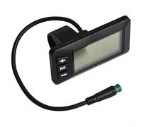 GD01 Pantalla LCD de 5 pines para bicicletas eléctricas que soportan sistemas de 24 V, 36 V, 48 V, velocidad en tiempo real, distancia e integración de funciones de faros delanteros