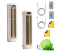 GDAONUDK 2 PCS Brizac Cooling Ace Portable Air Conditioner, 2025 New Energy Efficient Fan Quiet, USB Charging Air Conditioner for Bedroom Office Home, 3 Speeds with Hook, Rag(2 PCS Apricot white)