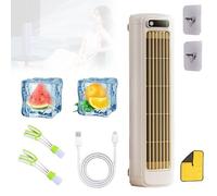 GDAONUDK 2025 Aire Acondicionado Brizac, Ventilador Silencioso con 3 Velocidades, Disfrute de un Enfriamiento Rápido y Natural con Gancho, Cepillo Para Polvo Y Trapo(Apricot white)