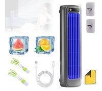 GDAONUDK 2025 Aire Acondicionado Brizac, Ventilador Silencioso con 3 Velocidades, Disfrute de un Enfriamiento Rápido y Natural con Gancho, Cepillo Para Polvo Y Trapo(Dark gray)
