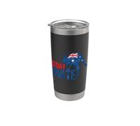 G'Day Mate Kangaroo Australia Day Bandera Australiana Australia Vaso térmico de acero inoxidable de doble pared