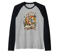 Gday Mate Kangaroo Vintage Australia Camisa Australiana Camiseta Manga Raglan