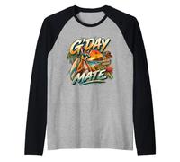 Gday Mate Kangaroo Vintage Australia Camisa Australiana Camiseta Manga Raglan