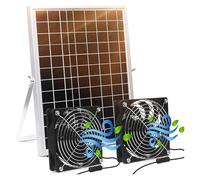 GDBAGKDQK Kit Solar De Doble Ventilador, Panel 15 W, Instalación Flexible, Sin Batería, Exterior Resina Epoxi, Clasificación Impermeabilidad IP65 Enfriamiento RáPido