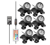 GDBAGKDQK RGB piscina luces sumergible estanque IP68 impermeable bajo el agua acuario focos 36 LED jardín paisaje césped luz Bajo Consumo De EnergíA(6pcs)