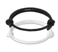 GDBAIXIMY 2 pulseras a juego para parejas, novio de novia, para él y ella, mujeres, hombres, mejores amigos, amistad, trenzadas, color negro y blanco