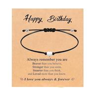 GDBAIXIMY Pulsera de corazón de regalo de cumpleaños, regalo para mujeres, hijas, I Love You Always and Forever, 5.8, Nailon, No es una piedra preciosa