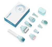 Gdbanlimi Kit de rodillo Derma 10 en 1, rodillo de microagujas de 0,25 mm con herramientas para el cuidado de la piel, 10 cabezales reemplazables y estuche de almacenamiento