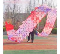 GDBTDL Juego de cometa Dragon Poi, serpentina de dragón de danza colorida con cabeza de dragón 3D realista, bandera lavable al aire libre para artes marciales, festivales, fiestas, actuaciones de