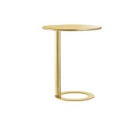 GDBTDL Mesa Auxiliar Redonda con Estructura metálica, Mesa Lateral en C para sofá, Mesa de Noche Moderna, Mesa de café pequeña para Dormitorio, Sala u Oficina,para Espacios reducidos