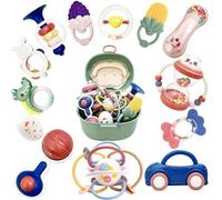 Gdbykds Sonajeros Bebes 0-12 Meses Juguetes 13 Piezas, Montessori Bebe Juguetes Sensoriales Juguetes Bebes 6-12 Meses Juguete Bebe, Regalos para Recién Nacidos con Cajas de Almacenamiento