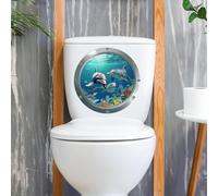 GDBZS 29 * 29 cm 2/4 Piezas Etiqueta de la Tapa del Asiento del Inodoro bajo el mar Calcomanías Divertidas para la Tapa del Inodoro Pegatinas Autoadhesivas duraderas para la Tapa del Inodoro para la