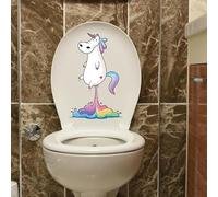 GDBZS 30 * 20cm 4 Uds Pegatinas Autoadhesivas de Unicornio de Dibujos Animados para Tapa de Inodoro Divertidas Pegatinas de Inodoro para Pared de Asiento Pegatinas de PVC para refrigerador